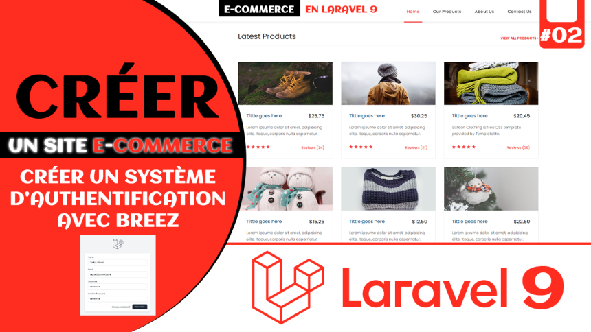Suivez notre formation sur la création d'un site e-commerce avec Laravel 9. #02 Créer un système d'authentification avec Laravel Breez.